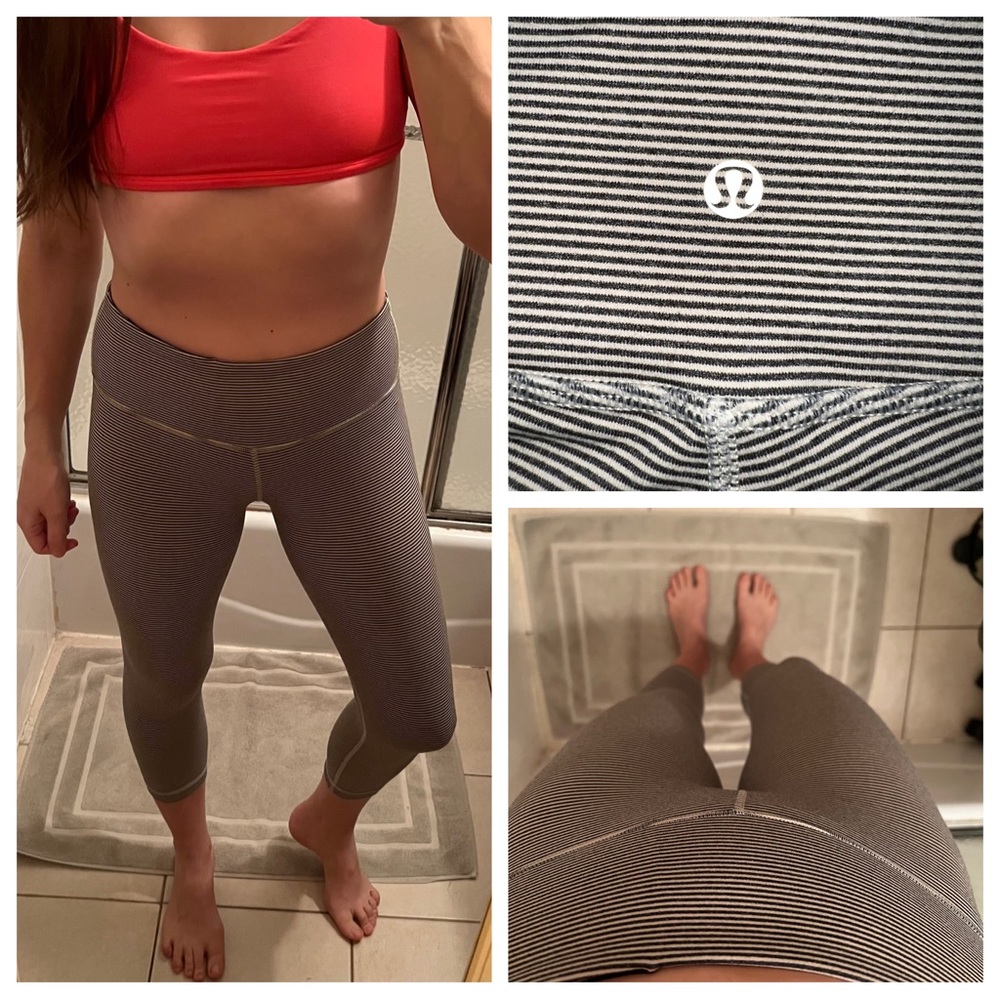 RARE Lululemon Wee Stripe Wunder Under Crop Sz 6